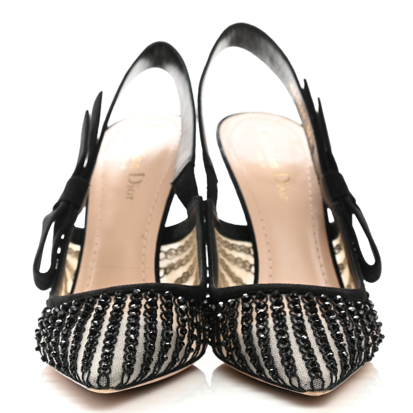 Mesh Strass Sweet D Sling-Back Pumps 39.5 Black