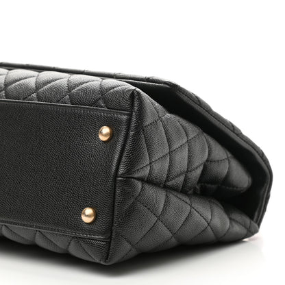 Chanel Caviar Elaphe Quilted Small Coco Handle Flap Black 10 of 10