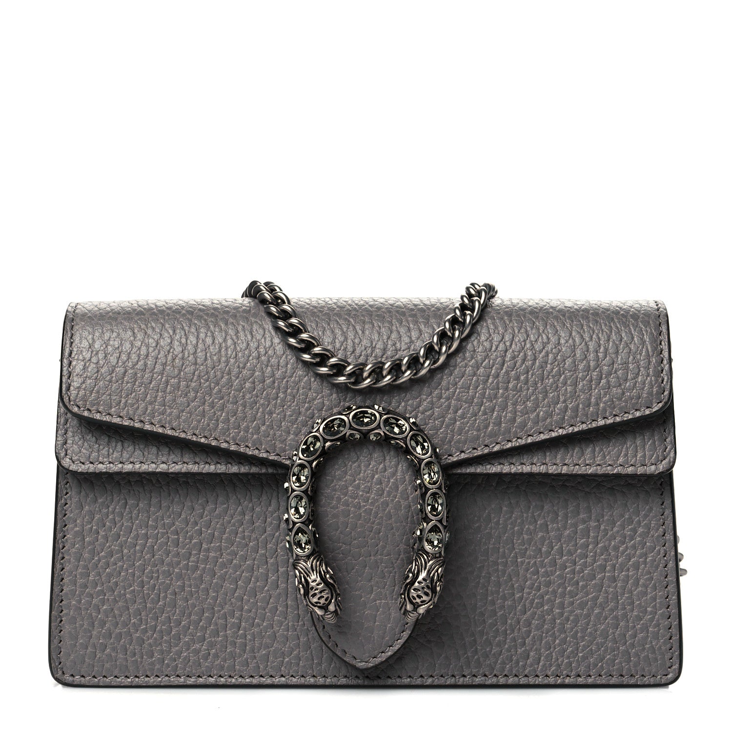 Gucci Dollar Calfskin Crystal Super Mini Dionysus Shoulder Bag Dusty Grey Black Diamond 1 of 10