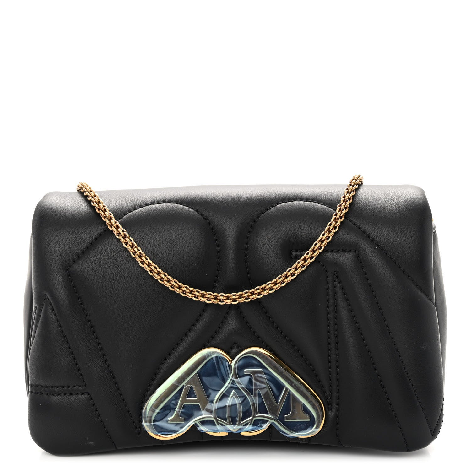 Alexander McQueen Calfskin Quilted Small The Seal Chain Shoulder Bag Black 1 of 9