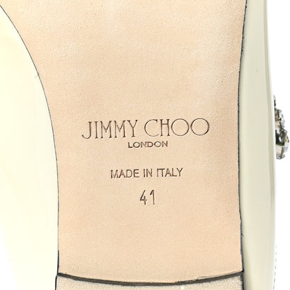 Jimmy Choo Patent Calfskin Bing 100 Mules 41 Linen 6 of 7