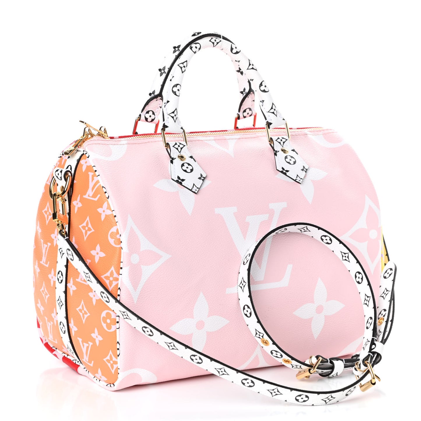 Monogram Giant Speedy Bandouliere 30 Rouge