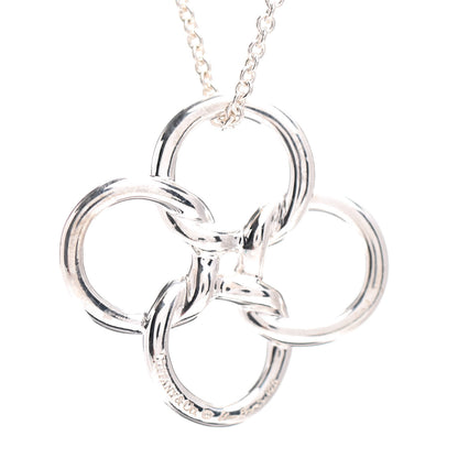 Tiffany Sterling Silver Elsa Peretti Quadrifoglio Pendant Necklace 4 of 4