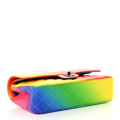 Chanel Calfskin Quilted Medium Rainbow Double Flap Multicolor 4 of 12