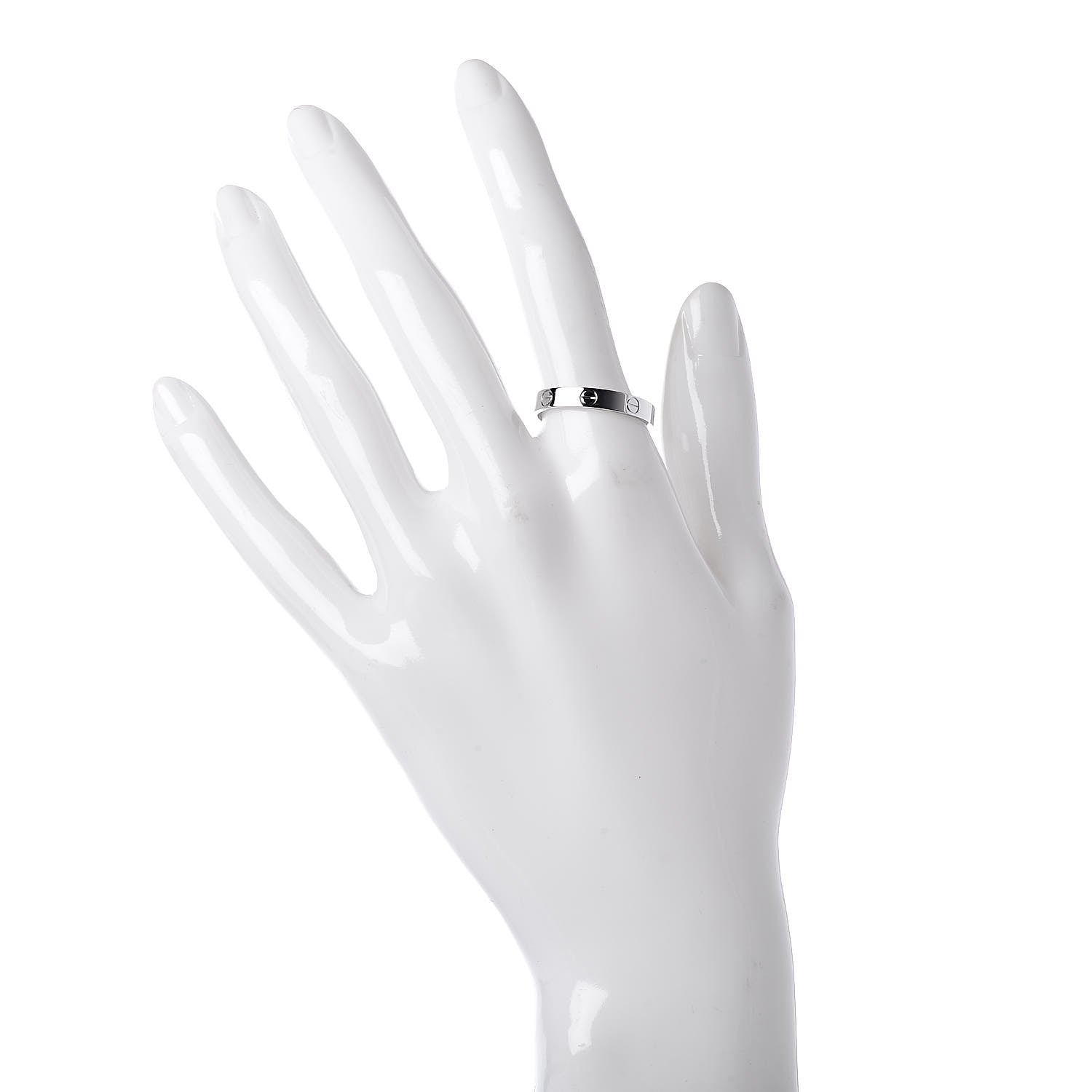 Cartier 18K White Gold 3.5mm LOVE Wedding Band Ring 59 8.75 2 of 5