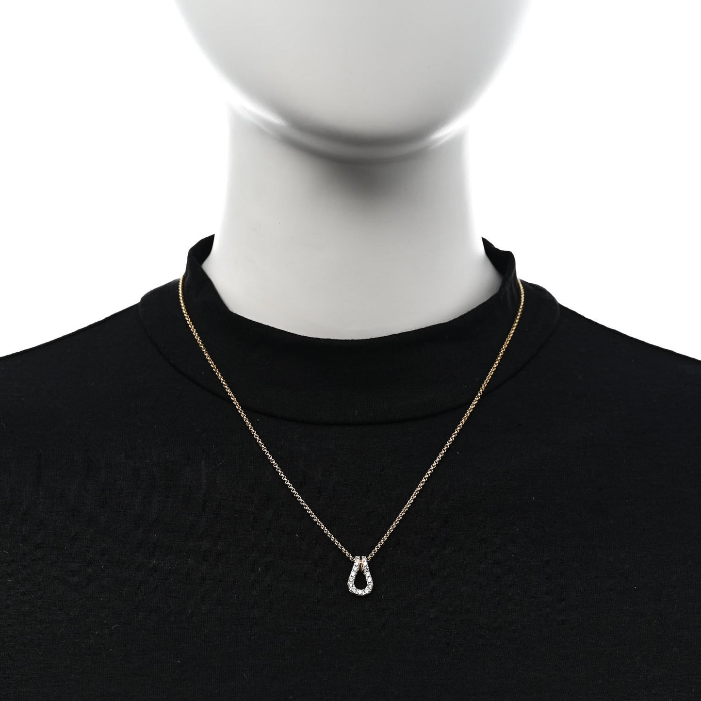 18K Yellow Gold Diamond Surf Link Pendant Necklace