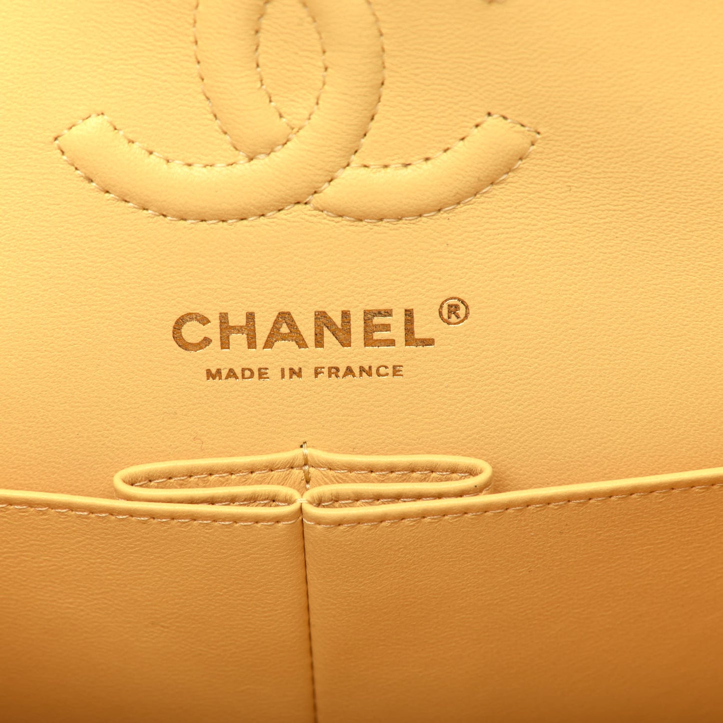 Caviar Quilted Small Double Flap Yellow