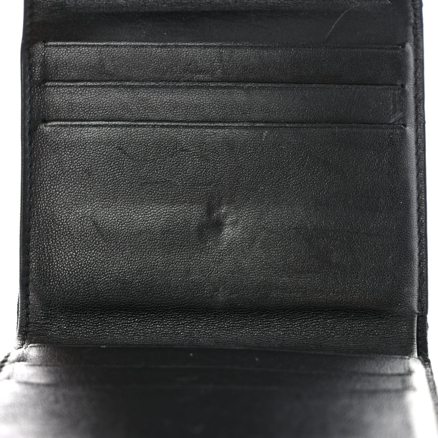 Lambskin Quilted Double Sided Wallet Black