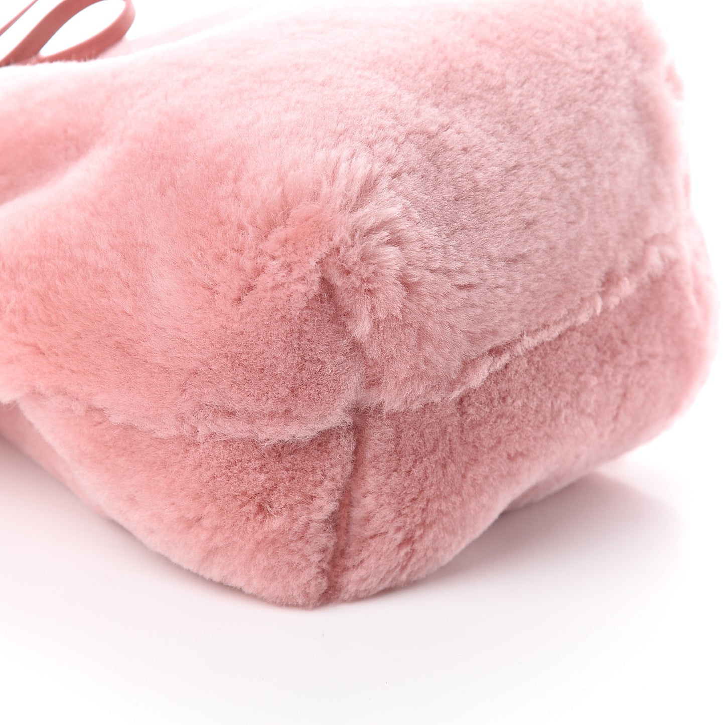 Shearling Mini Bucket Bag Blush