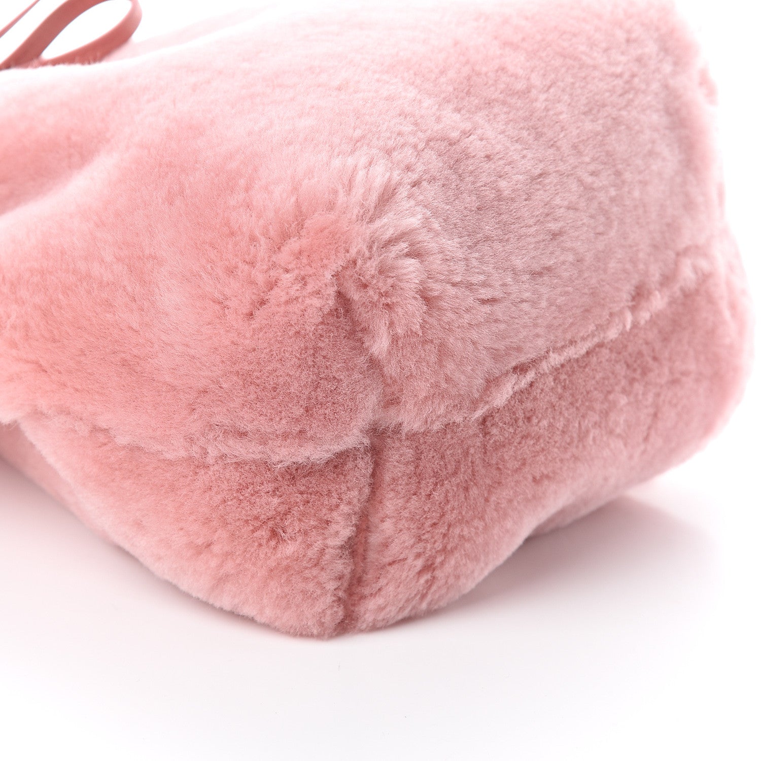 Mansur Gavriel Shearling Mini Bucket Bag Blush 8 of 9