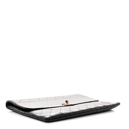 Chanel Lambskin Quilted Sleek And Chic Clutch Black Black 4 of 8