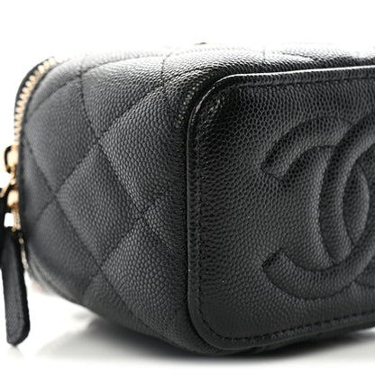 Chanel Caviar Quilted CC Mini Vanity Case With Chain Black 9 of 10