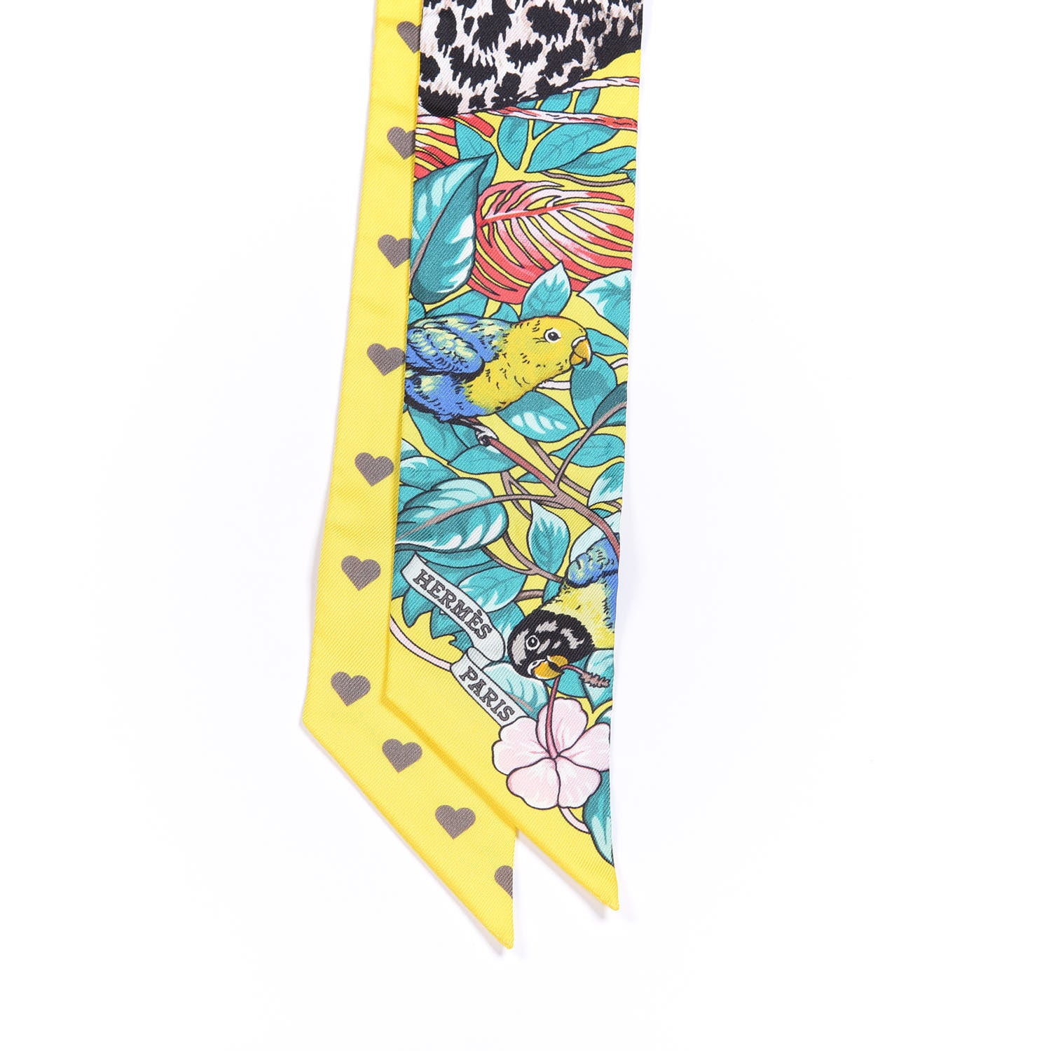 Hermes Silk Jungle Love Love Twilly Jaune Vif Canard 3 of 4