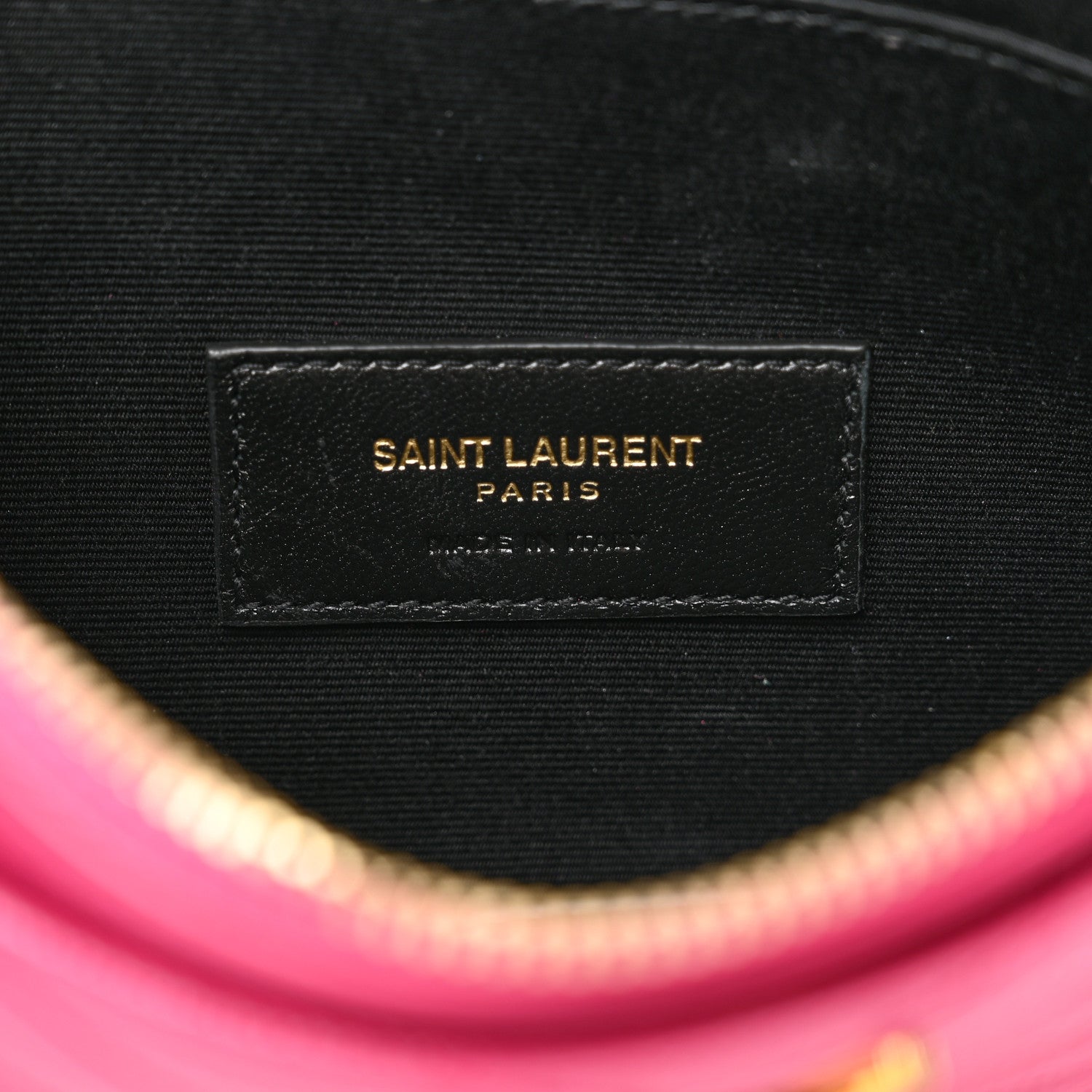 Saint Laurent Grain De Poudre Chevron Monogram Large Bill Pouch Fuxia 6 of 8
