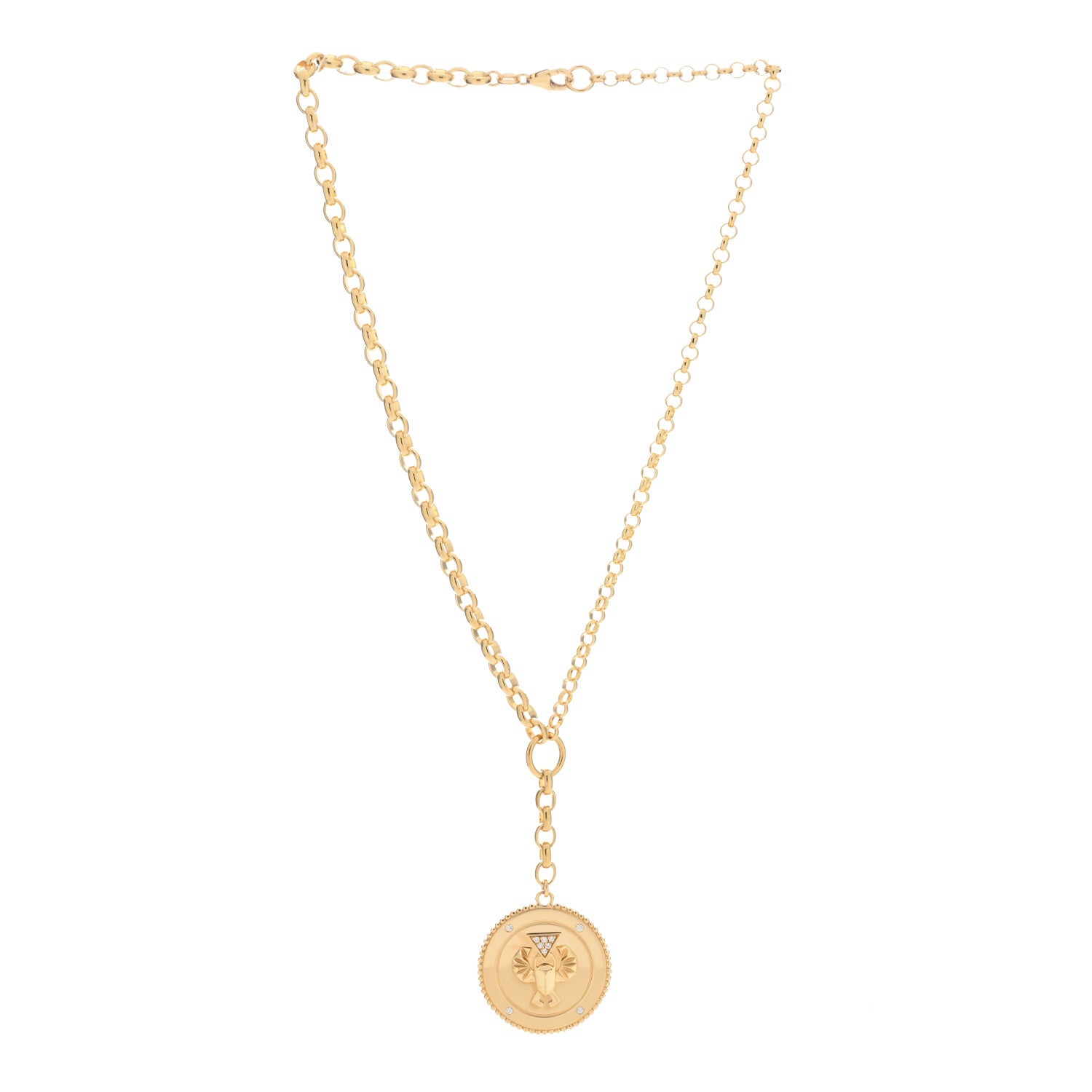 Foundrae 18K Yellow Gold Diamond Protection Large Mixed Belcher Extension Chain Necklace 2 of 5