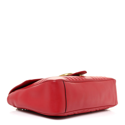Gucci Calfskin Matelasse Large GG Marmont Shoulder Bag Hibiscus Red 4 of 14