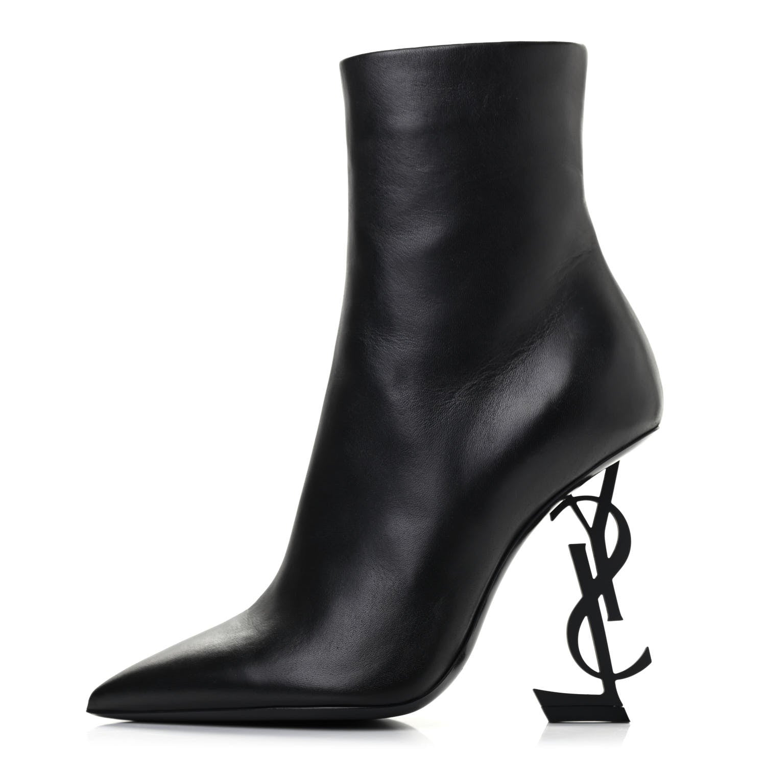Saint Laurent Calfskin Opyum Ankle Boots 35 Black 1 of 13