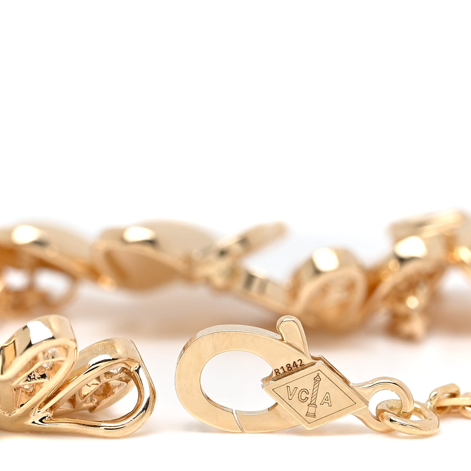 Van Cleef & Arpels 18K Yellow Gold Diamond Frivole 5 Flowers Bracelet 3 of 3