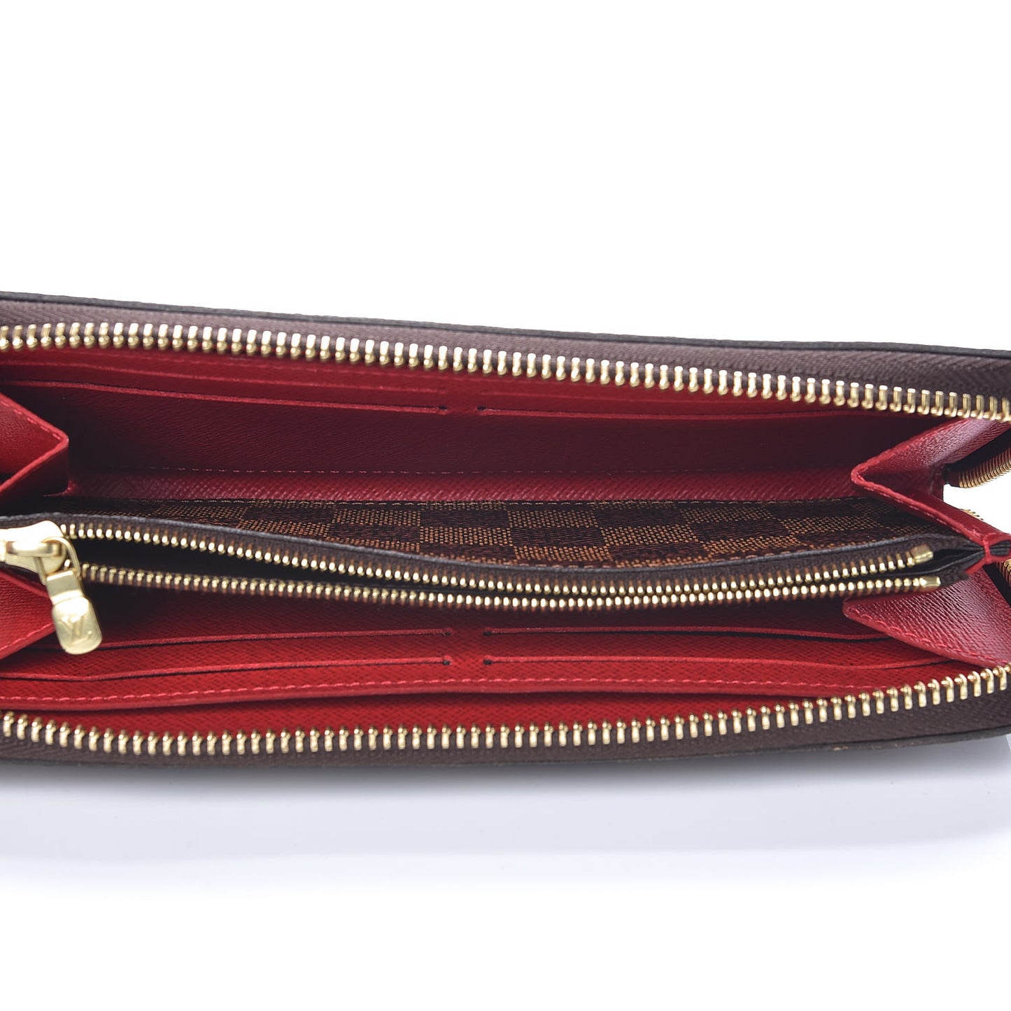 Damier Ebene Clemence Wallet Cherry