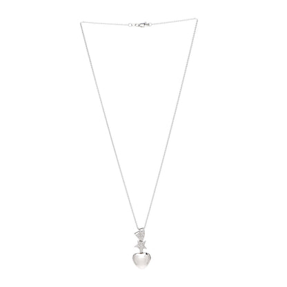 Chanel 18K White Gold Diamond Shooting Star Comete Heart Pendant Necklace 3 of 4