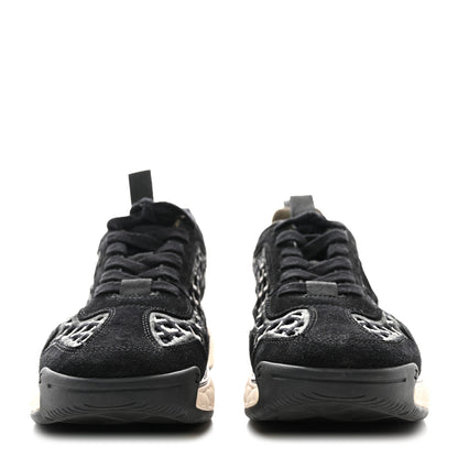 Chanel Suede Calfskin Embroidered CC Sneakers 36.5 Black 2 of 9