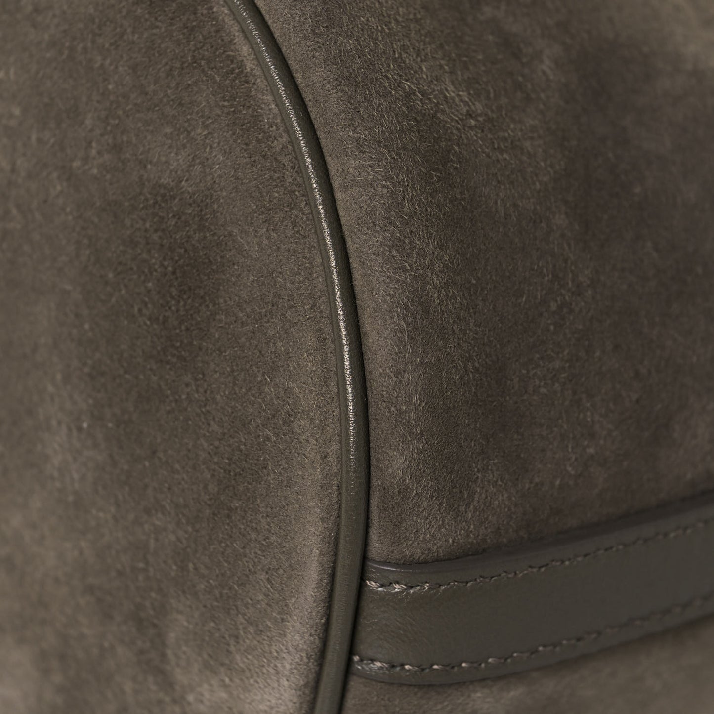 Suede Calfskin Small Anja Bucket Grey