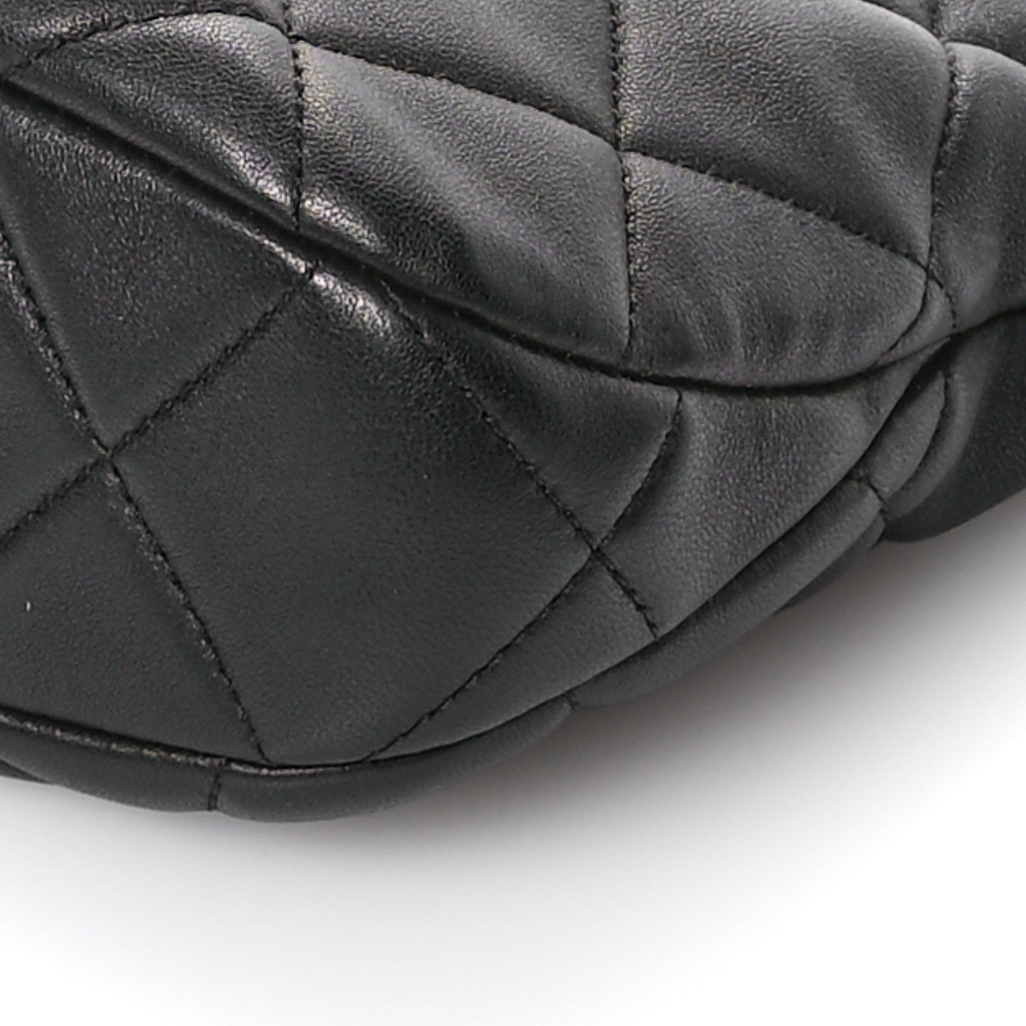 Lambskin Quilted CC Chain Hobo Black