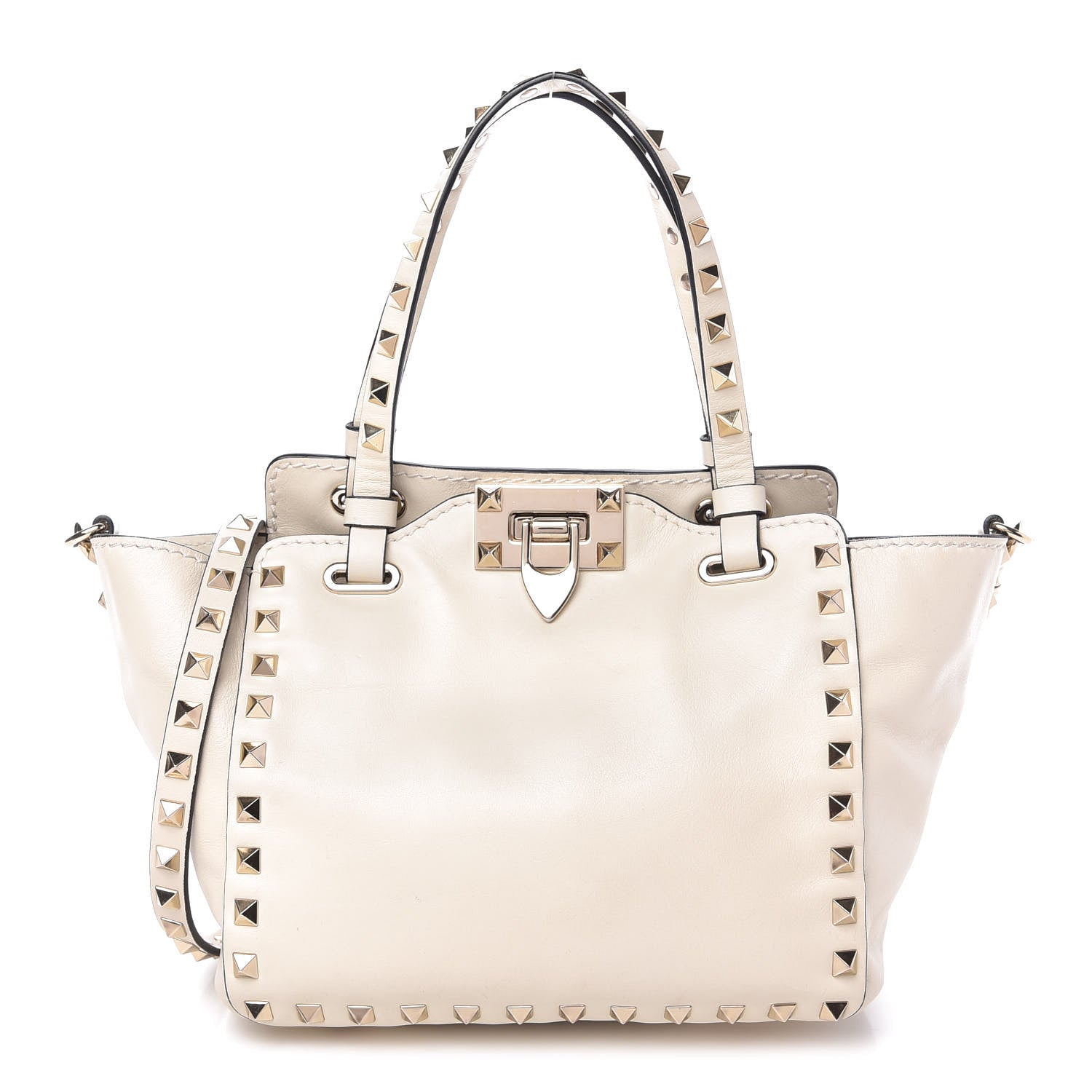 Valentino Garavani Vitello Mini Rockstud Tote Ivory 1 of 9