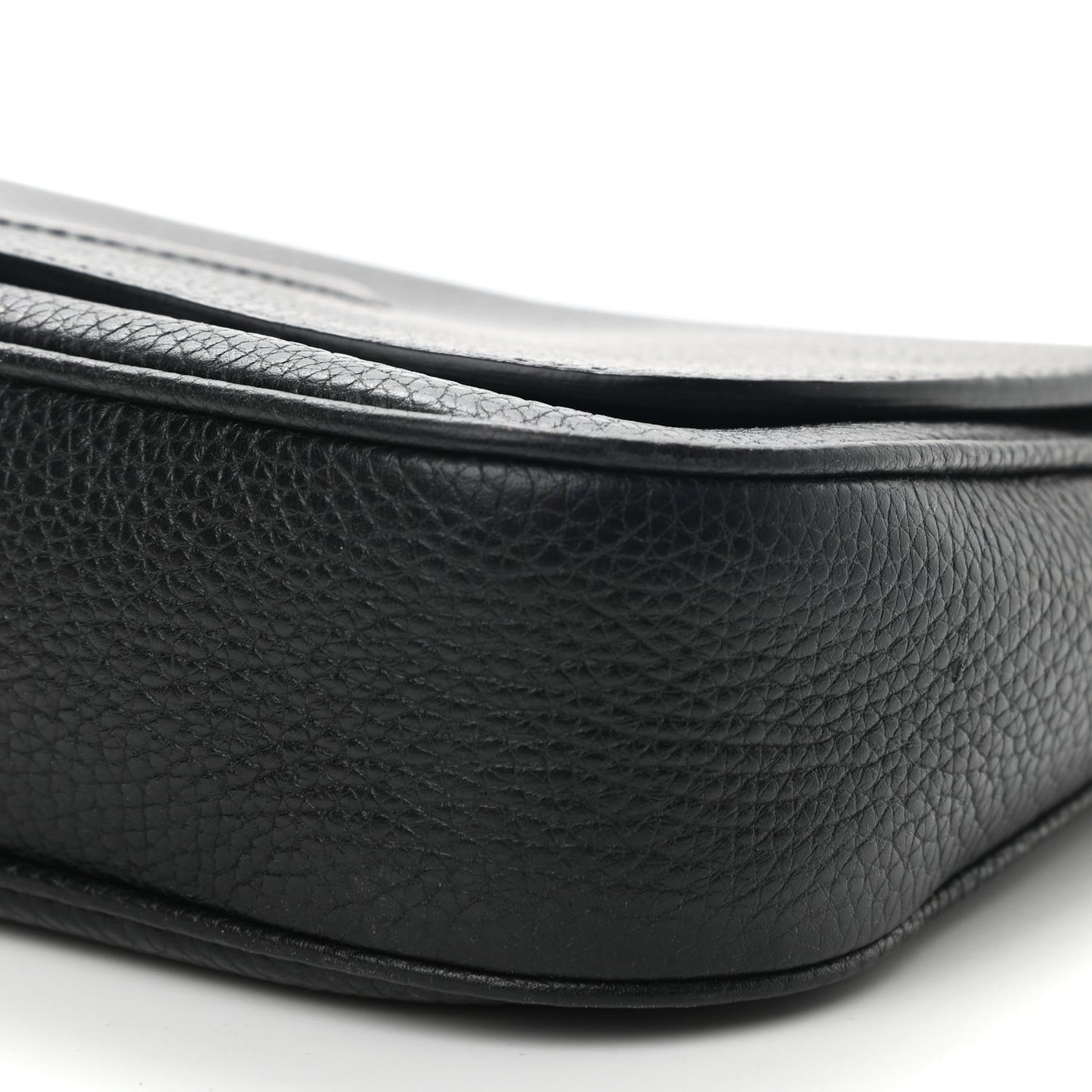Pebbled Calfskin Medium Soho Flap Crossbody Black