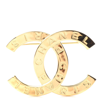Chanel Metal Paris Button CC Large Brooch Gold 1 of 4