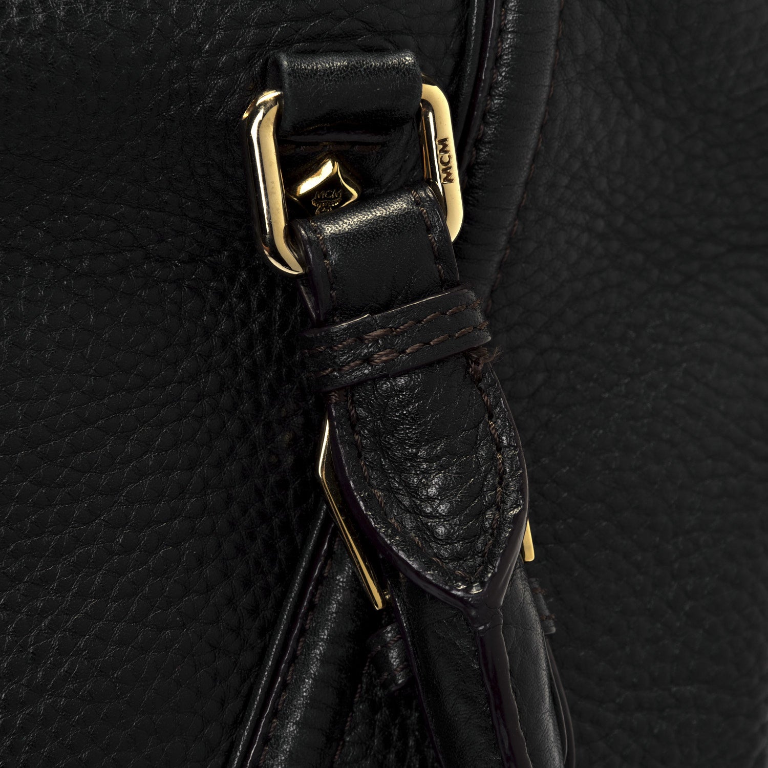 MCM Grained Calfskin Shoulder Bag Black 8 of 9
