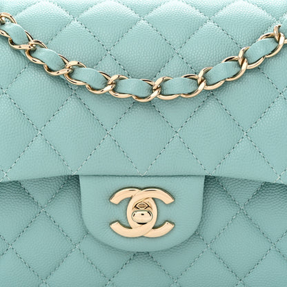Chanel Caviar Quilted Small Double Flap Light Blue 8 of 10