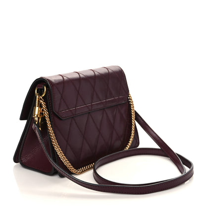 Givenchy Goatskin Quilted Small GV3 Shoulder Bag Aubergine 3 of 9
