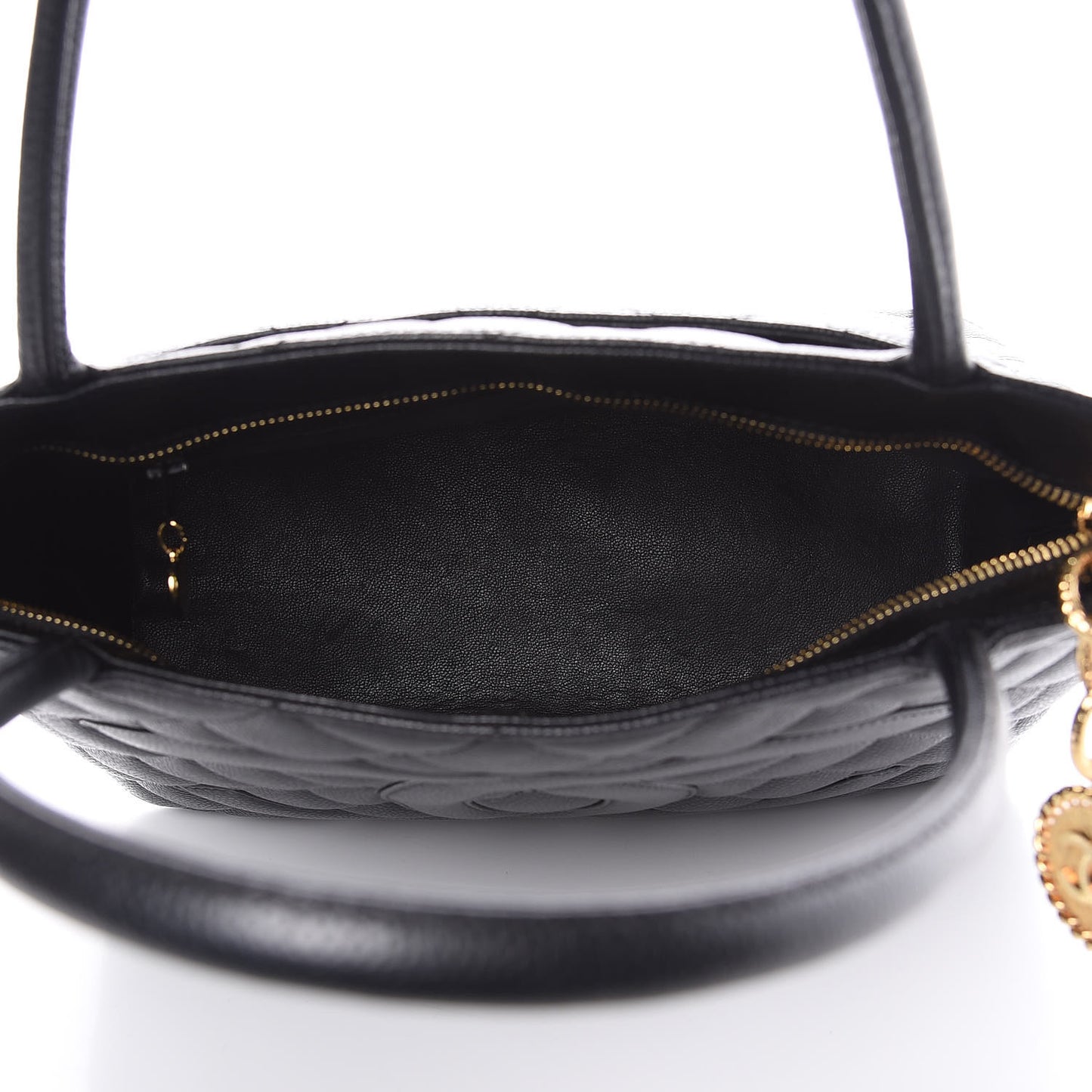 Caviar Quilted Medallion Tote Black