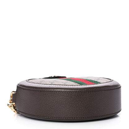 Gucci GG Supreme Monogram Web Mini Ophidia Round Shoulder Bag Brown 4 of 12