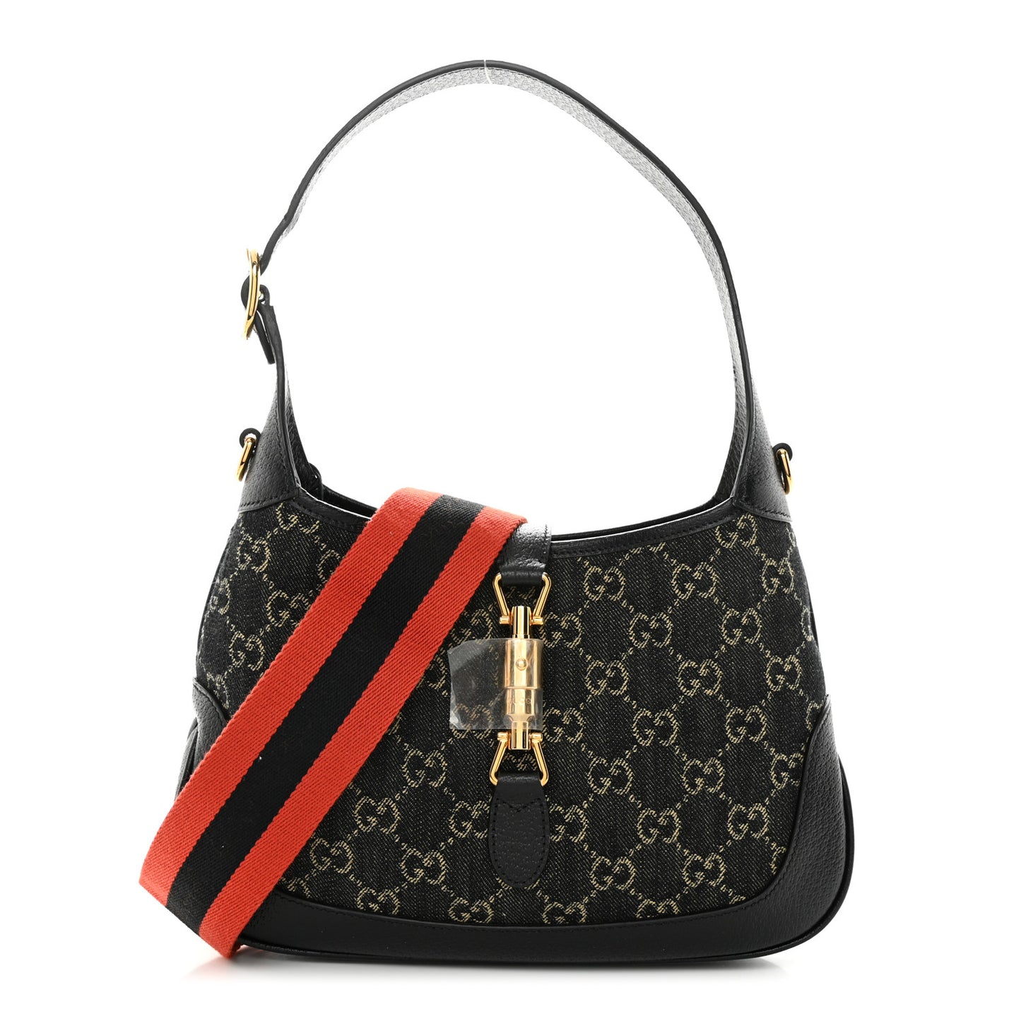 Jacquard Denim GG Monogram Small Jackie 1961 Hobo Black Ivory