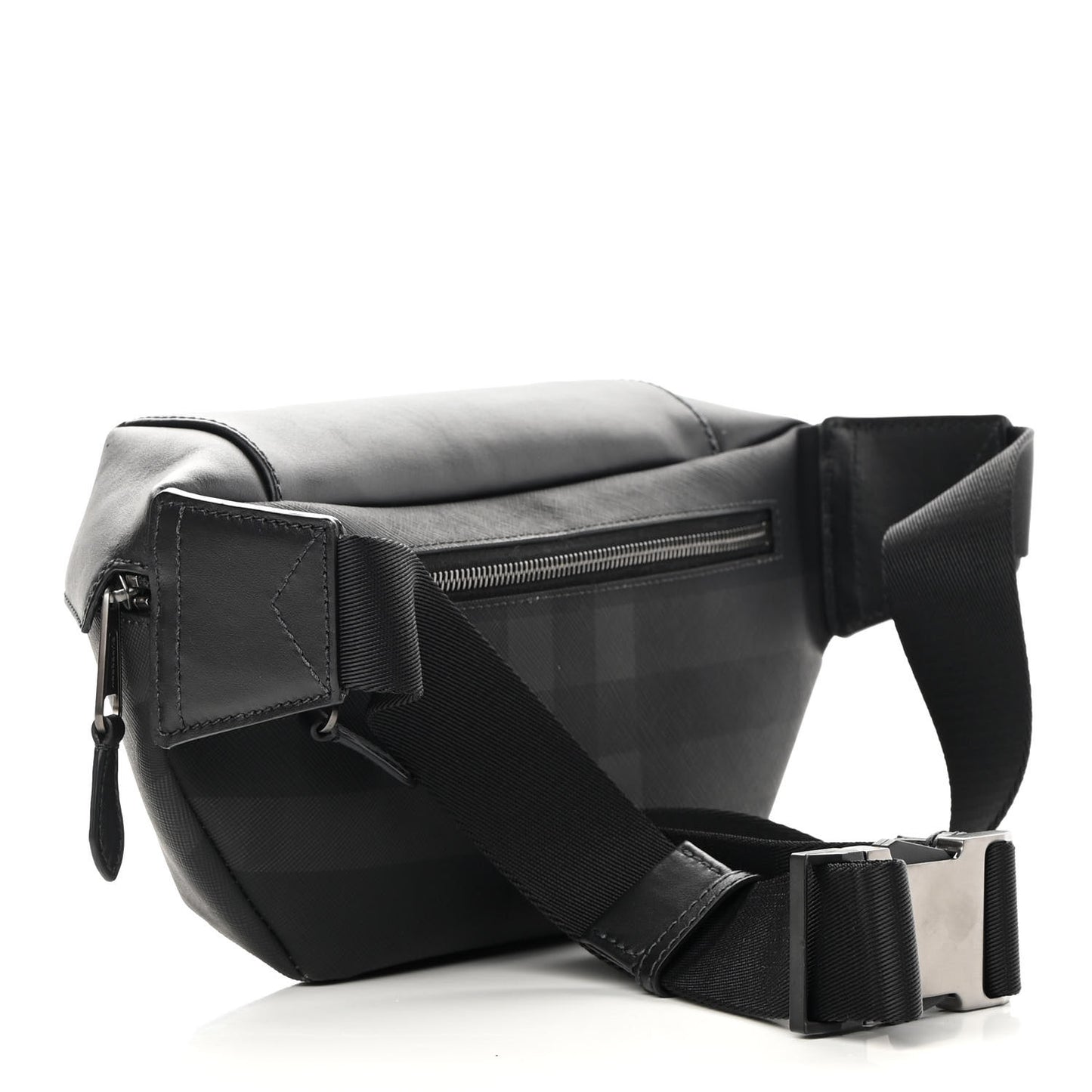 Charcoal Check Calfskin Sonny Bum Bag Charcoal