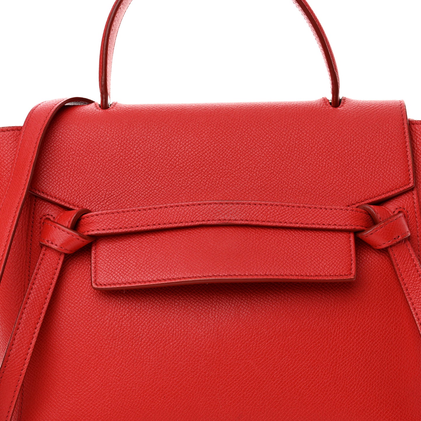 Baby Grained Calfskin Micro Belt Bag Coquelicot
