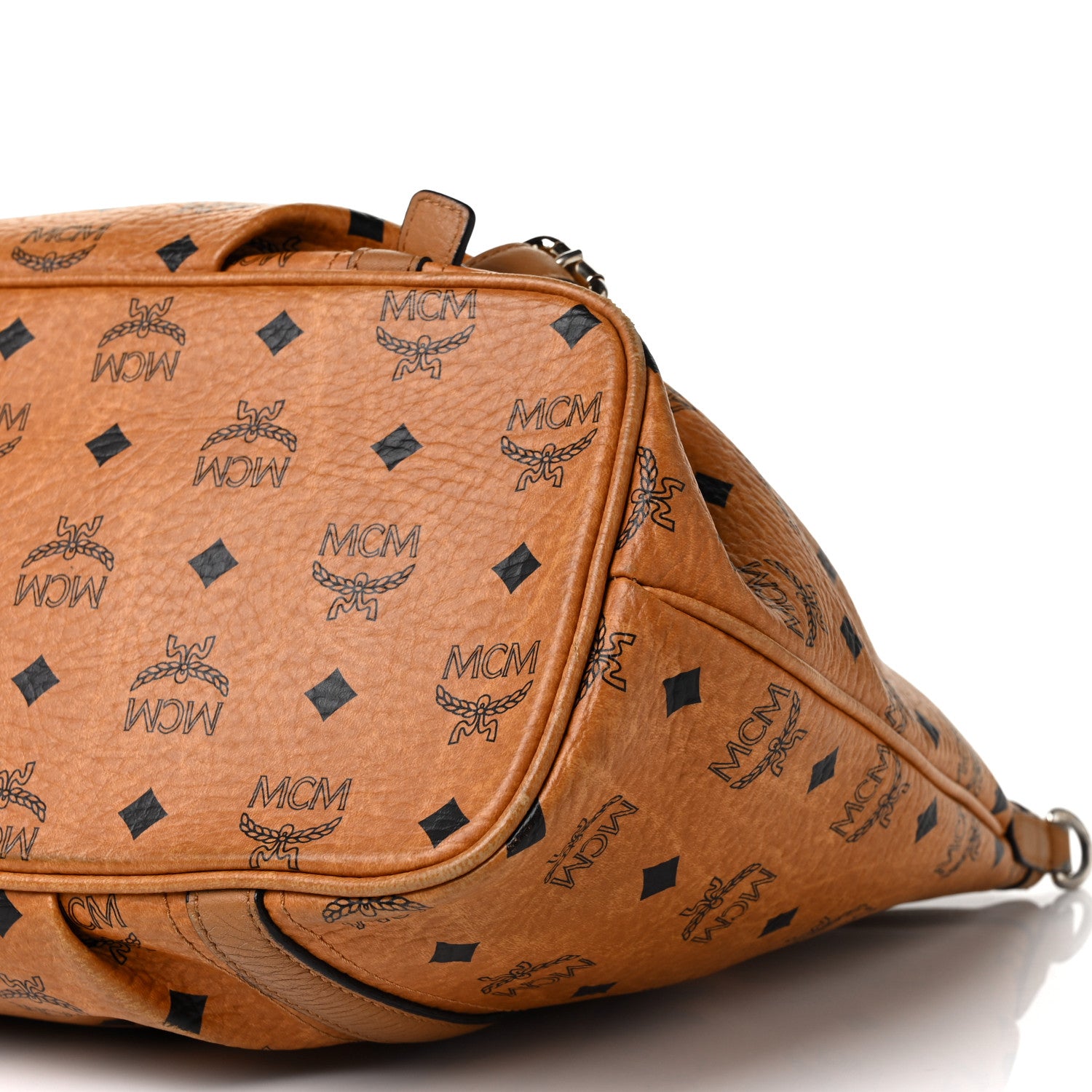MCM Visetos Medium Essentials Shopper Tote Cognac 8 of 10
