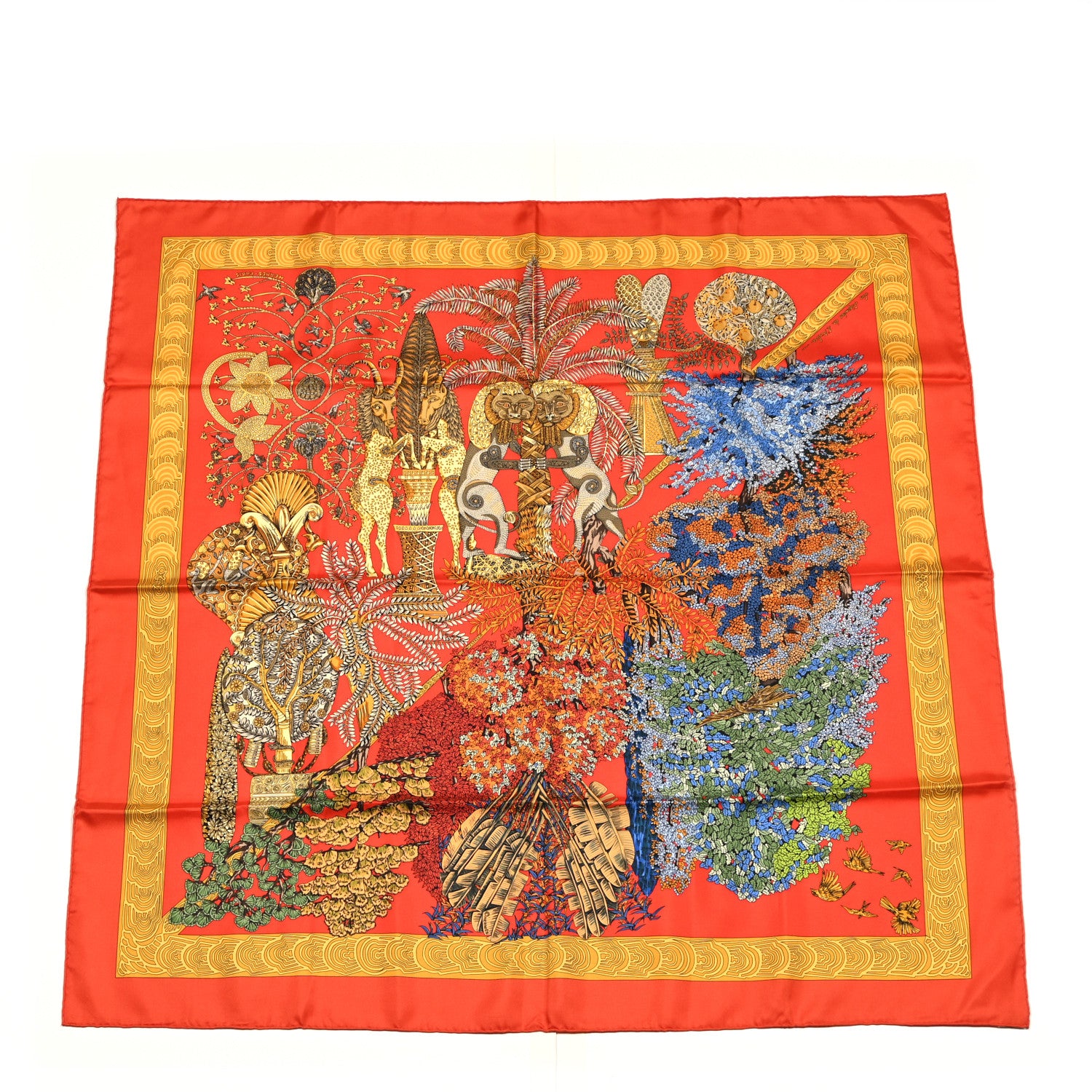 Hermes Silk Les Legendes de L'Arbre Scarf 90 1 of 5