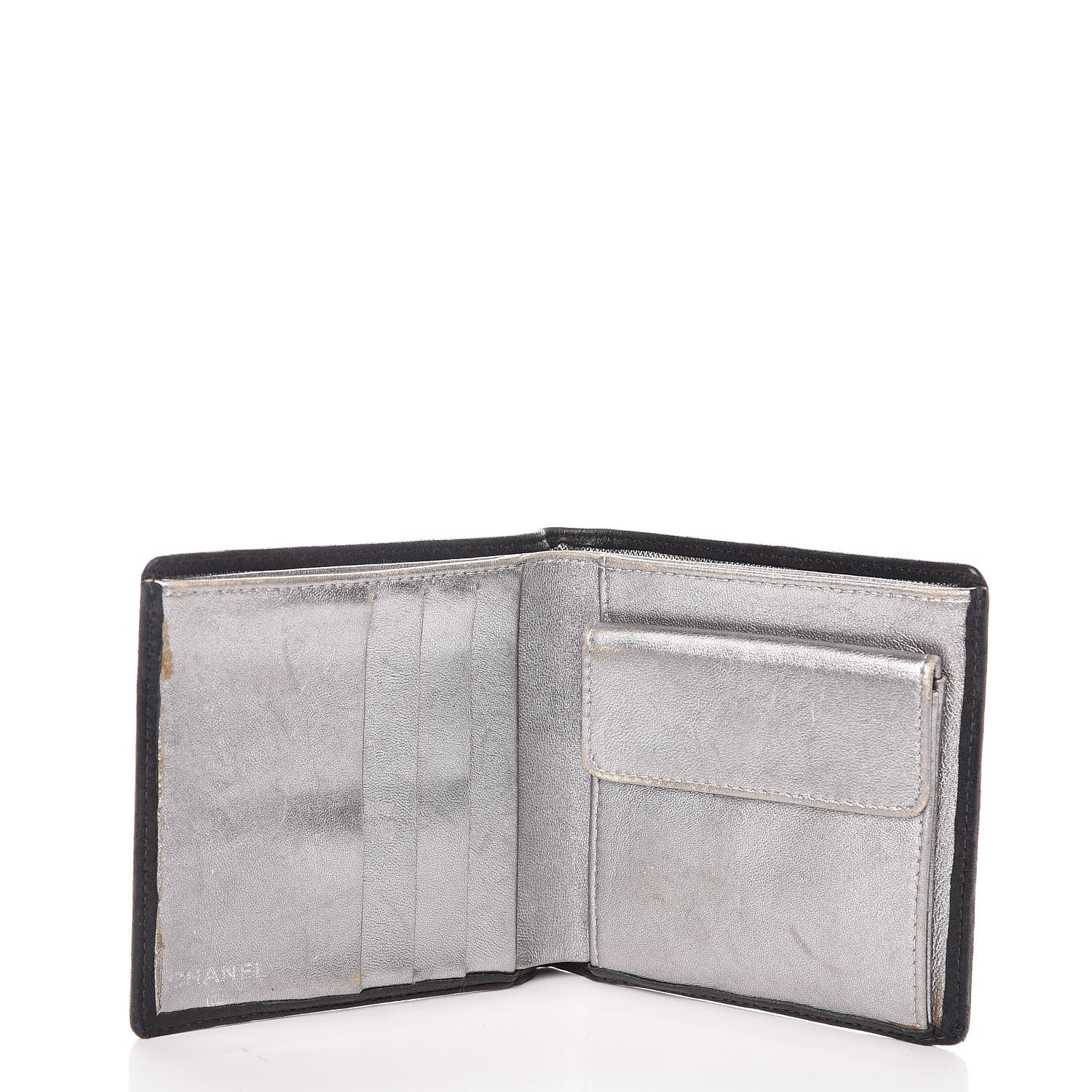 Chanel Lambskin Vertical Quilted Mademoiselle Bi-Fold Wallet Black 5 of 11