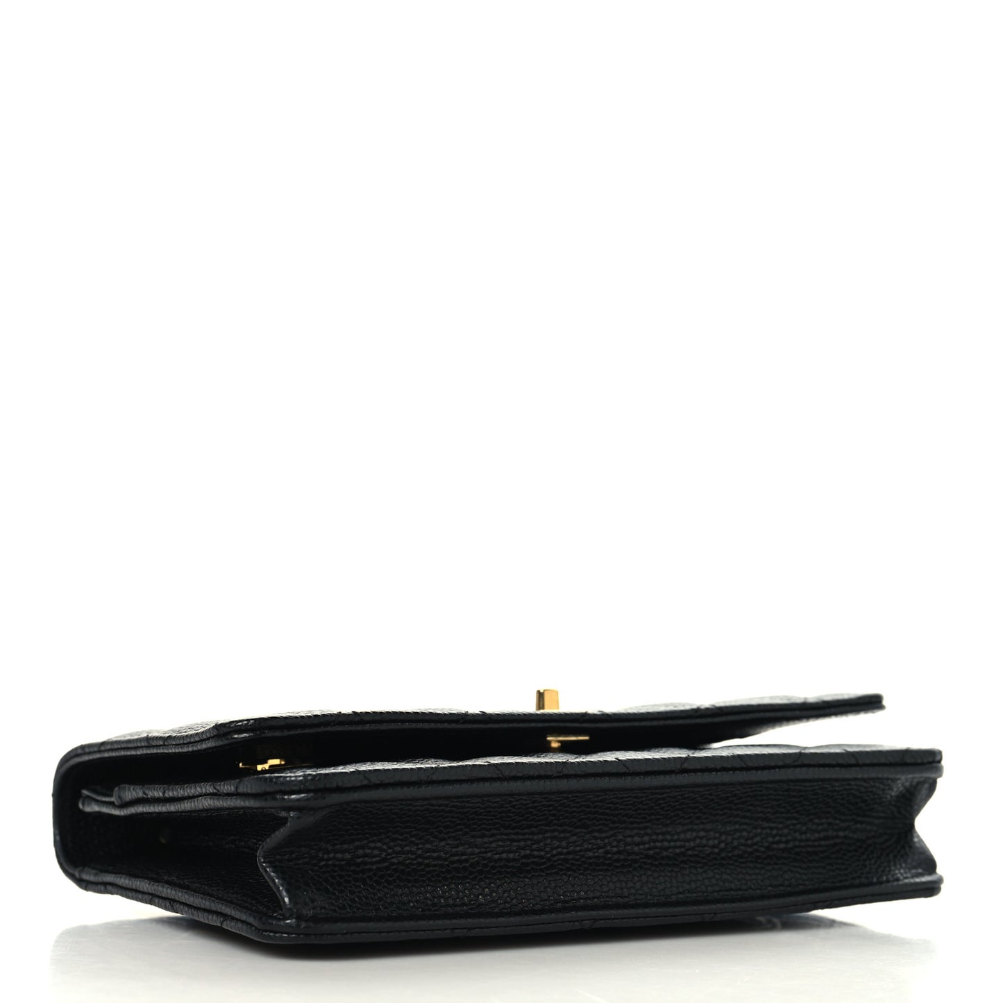 Caviar Quilted CC Turnlock Wallet On Chain WOC Black
