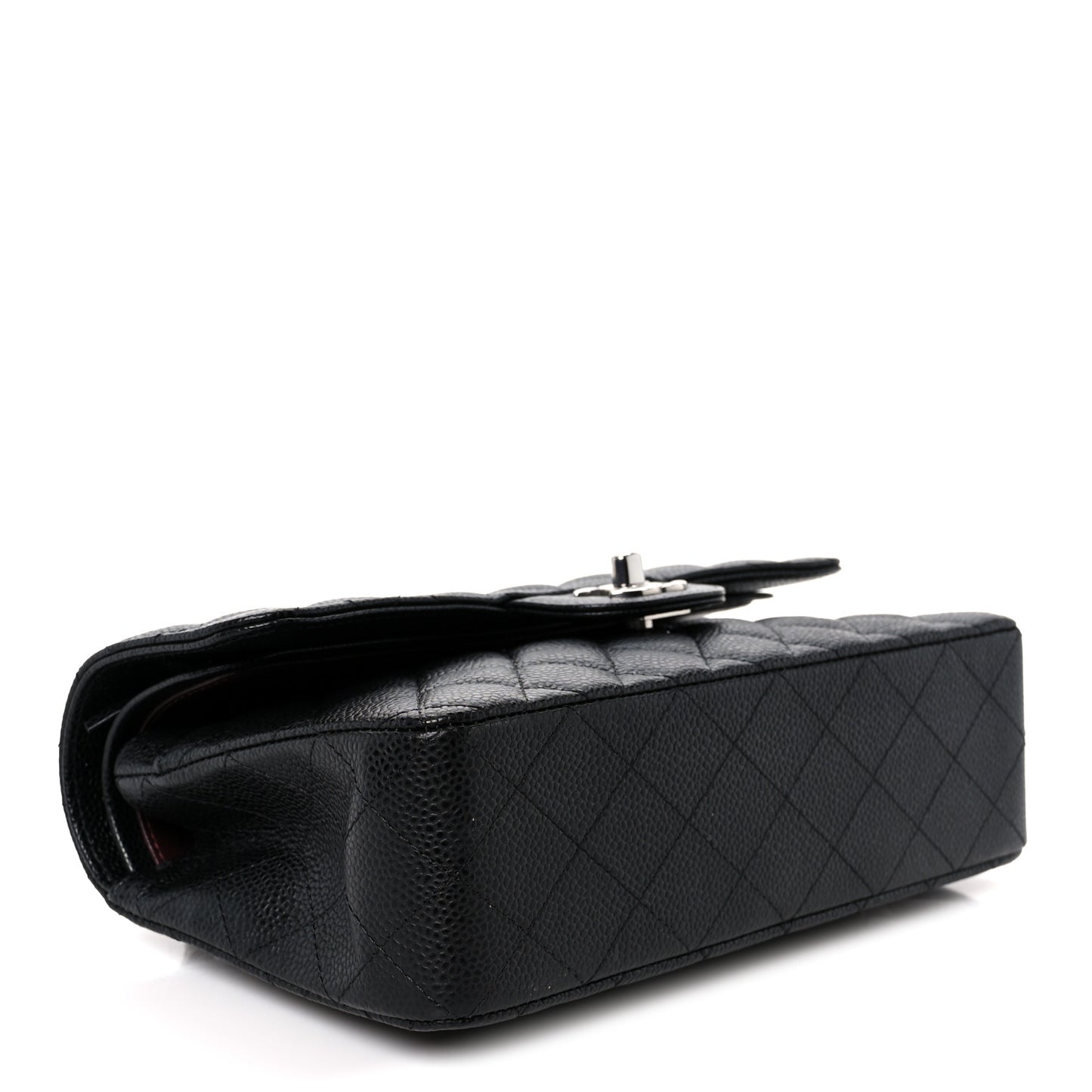 Caviar Quilted Small Double Flap Black Black