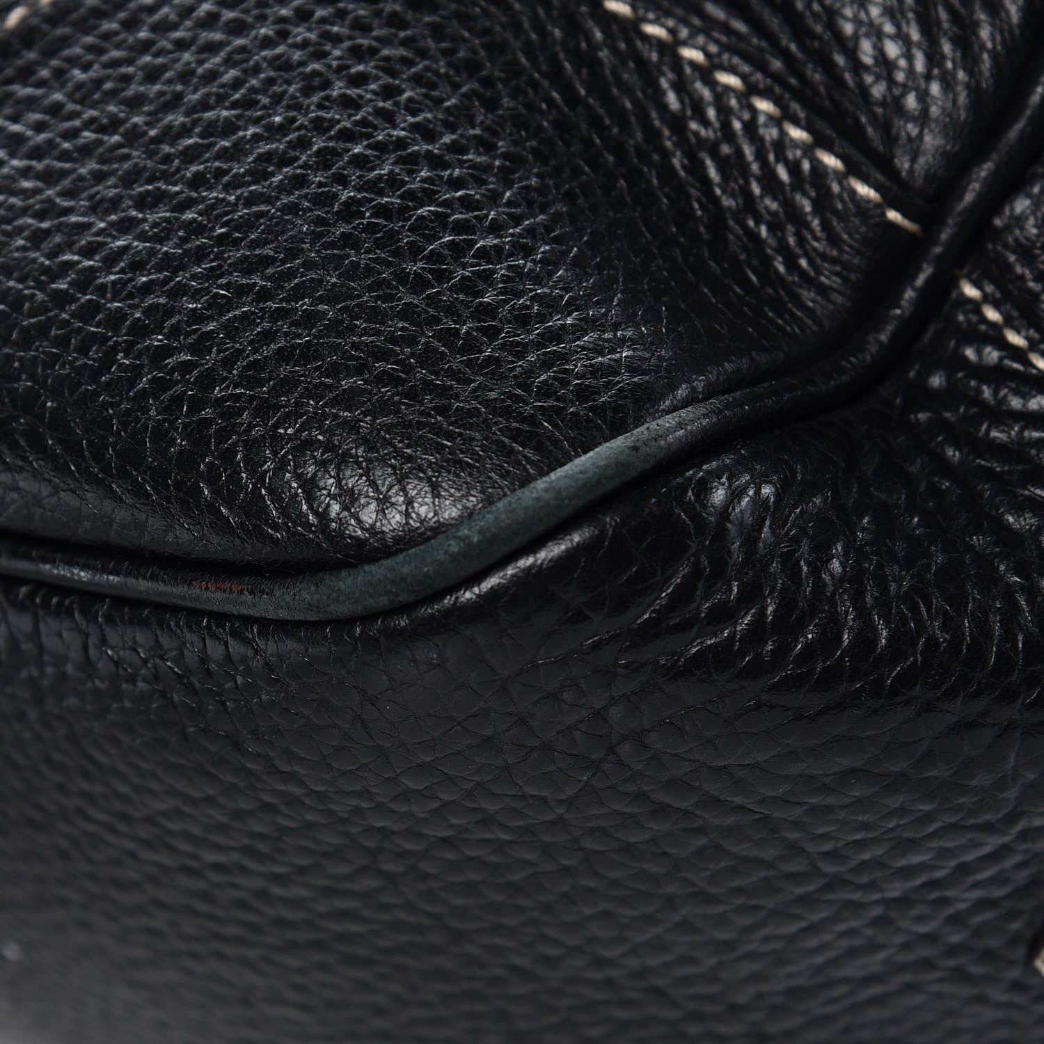 Prada Vitello Daino Stripe Shoulder Bag Black 14 of 15