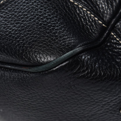 Prada Vitello Daino Stripe Shoulder Bag Black 14 of 15