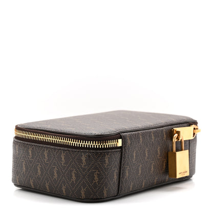 Saint Laurent Canvas Le Monogramme Small Jewelry Case Chestnut 3 of 8