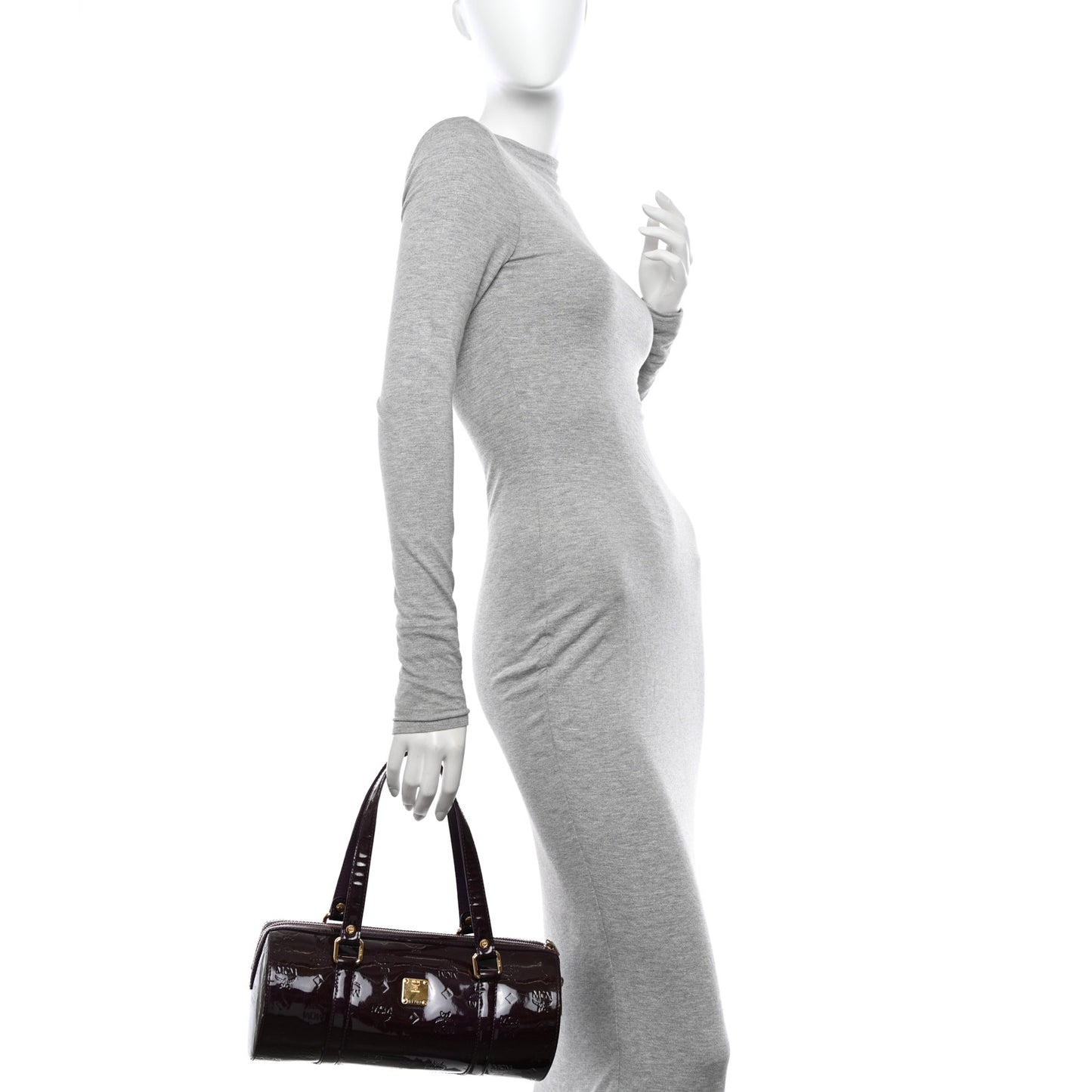 Patent Monogram Essential Barrel Bag Bordeaux