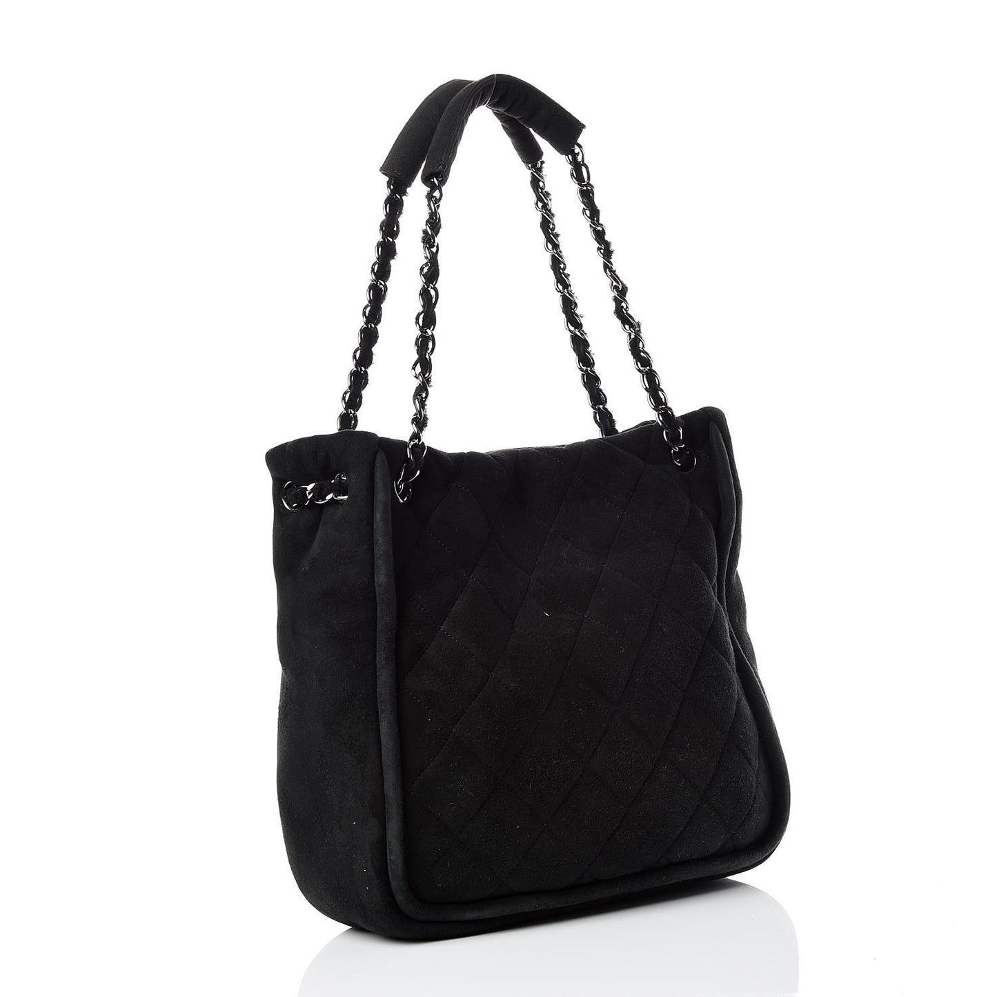 Shearling Quilted Mademoiselle Tote Black