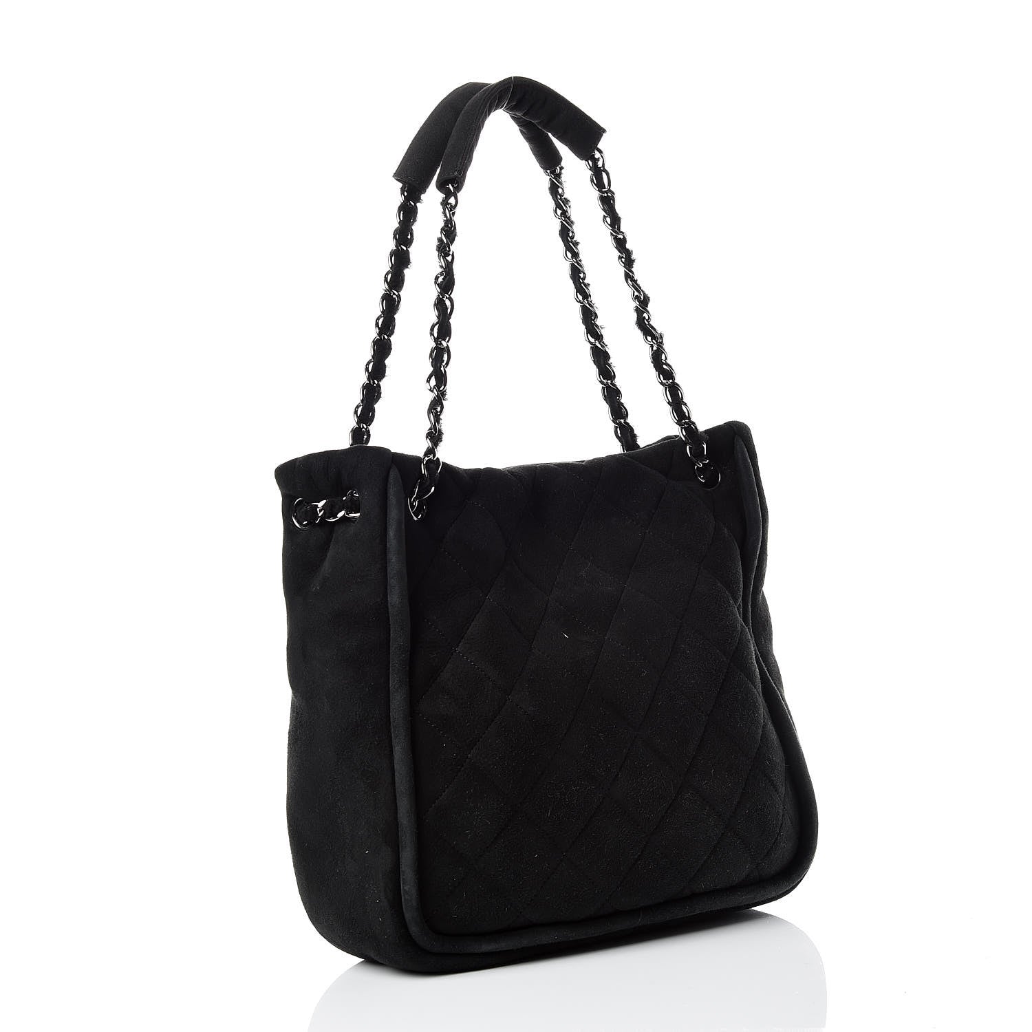 Chanel Shearling Quilted Mademoiselle Tote Black 3 of 10