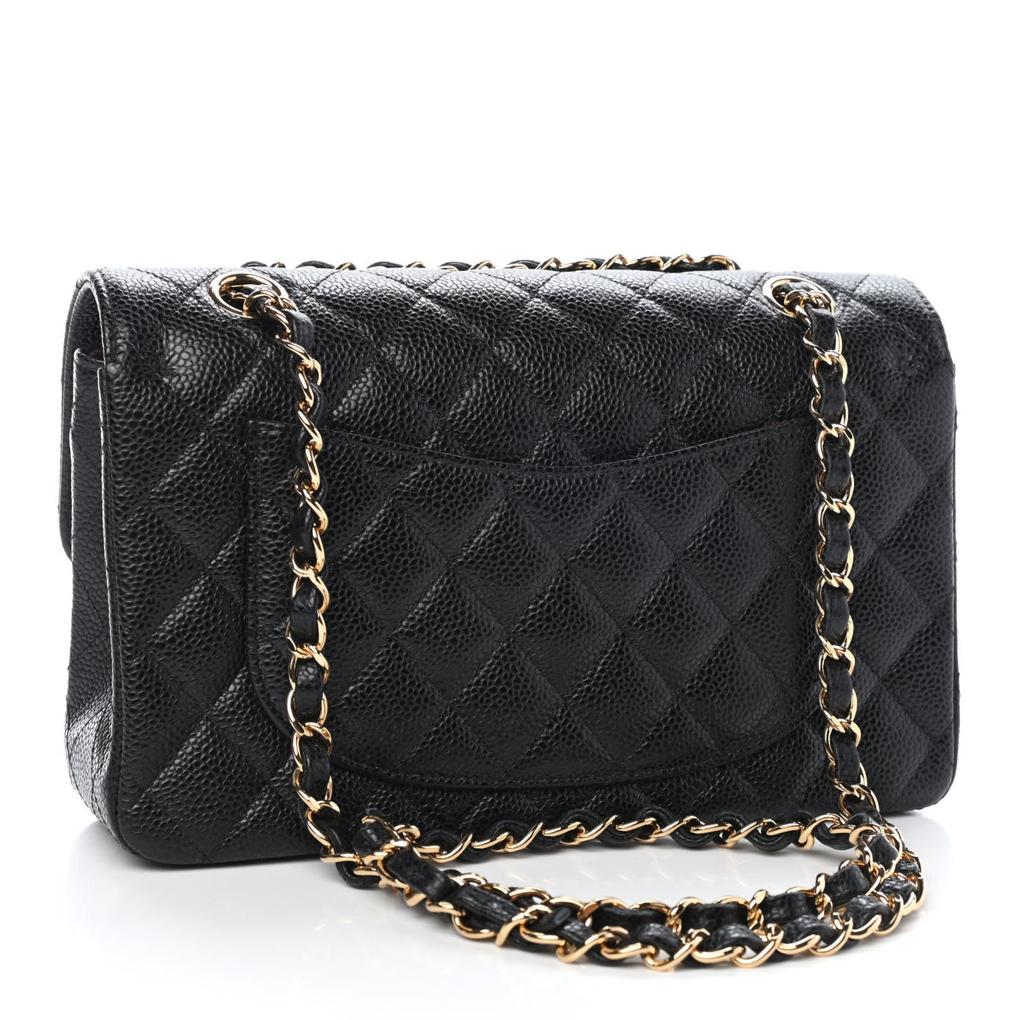Caviar Quilted Small Double Flap Black